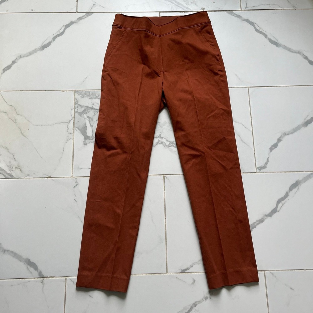 Spanx On The Go Ankle Slim Straight Trousers Pants 20365R Bronze Glow Brown
